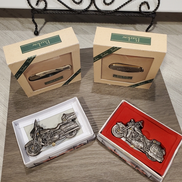 Collectible Motorcycle Knife - Silver Barlow Swiss Knife & Lock Back - Picture 11 of 13